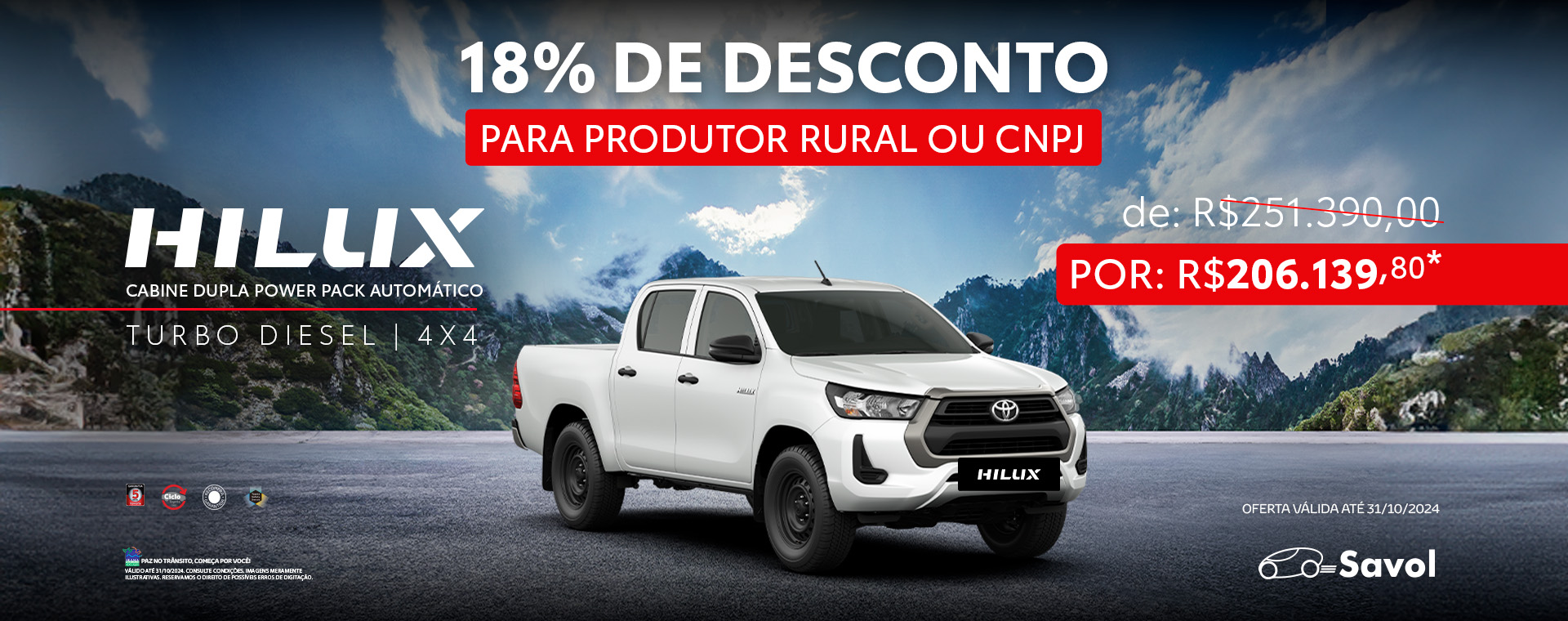 1) PRODUTOR RURAL - HILUX CABINE DUPLA POWER PACK AUTOMÁTICO desk